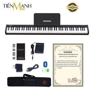 [Cao Cấp] Đàn Piano Điện Konix PH88S - 88 Phím PH88 nặng Cảm ứng lực Có Loa, Bluetooth, Pin sạc