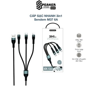 Cáp dữ liệu 3in1 sendem m37 6a sạc siêu nhanh,hàng chính hãng.
