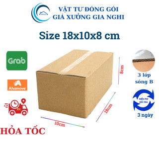 Combo 10 thùng giấy carton 18x10x8 cm - Hộp carton đóng hàng ship cod giá xưởng