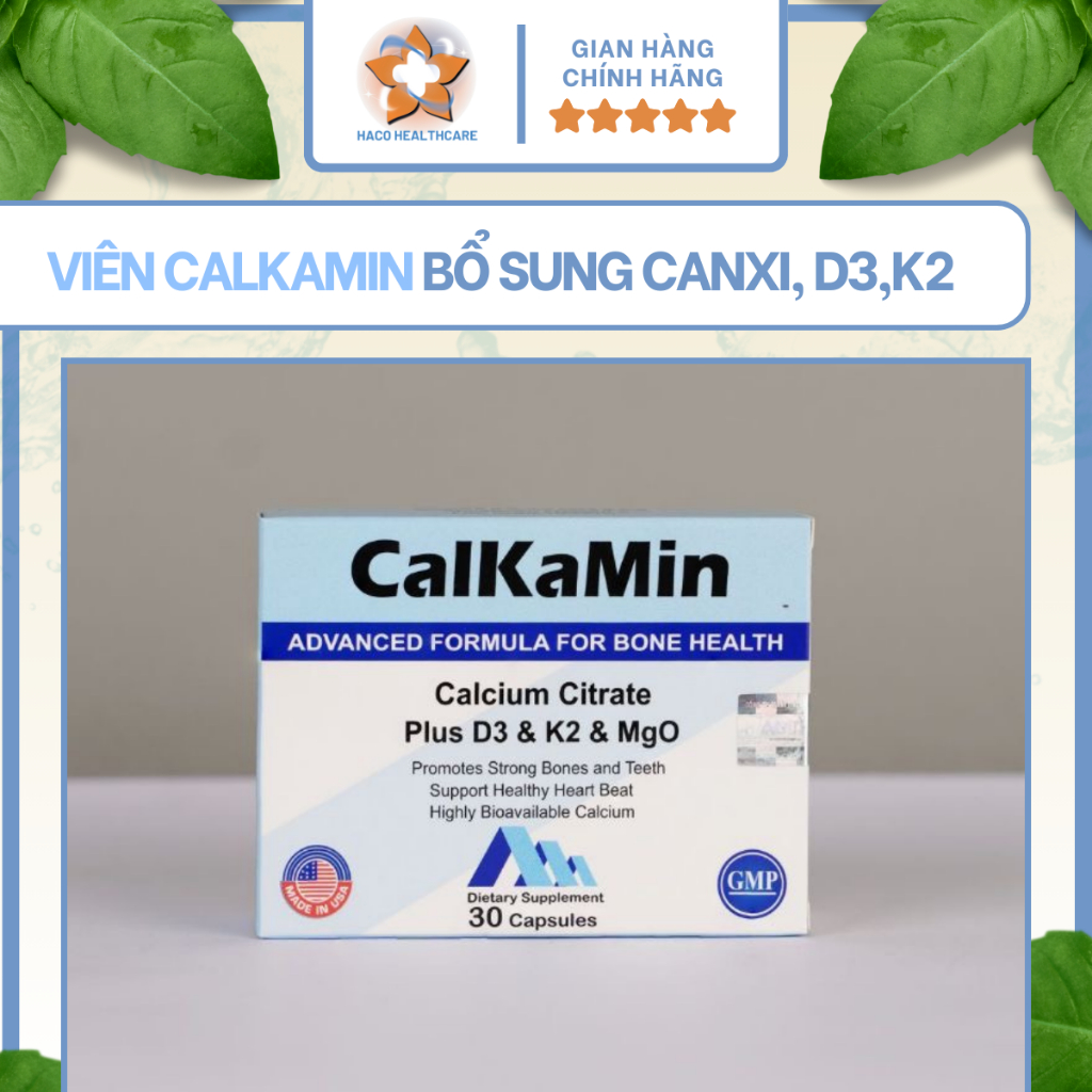 Sản phẩm Calkamin hỗ trợ xương chắc khỏe, bổ sung Canxi và Vitamin D3, K2