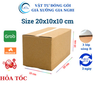 Combo 10 thùng giấy carton 20x10x10 cm - Hộp carton đóng hàng ship cod giá xưởng
