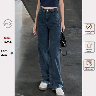 Quần jean nữ ống đứng màu xám tro Spring  QuanJeansuong9875/P7K4