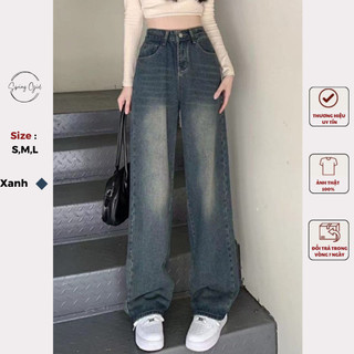 Quần jean nữ ống rộng màu mài Spring Quanjeanongrong9323/P8K2