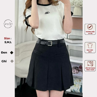 Chân váy ngắn xếp ly túi cơi kèm đai Spring Cvkemdai1107/p5k7