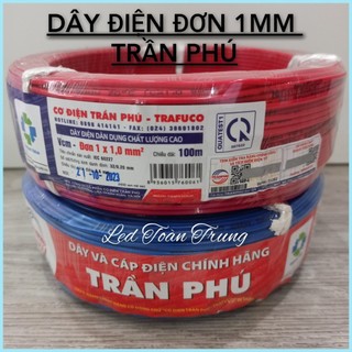 Dây điện đơn 1x1mm Trần Phú giá 1met dây