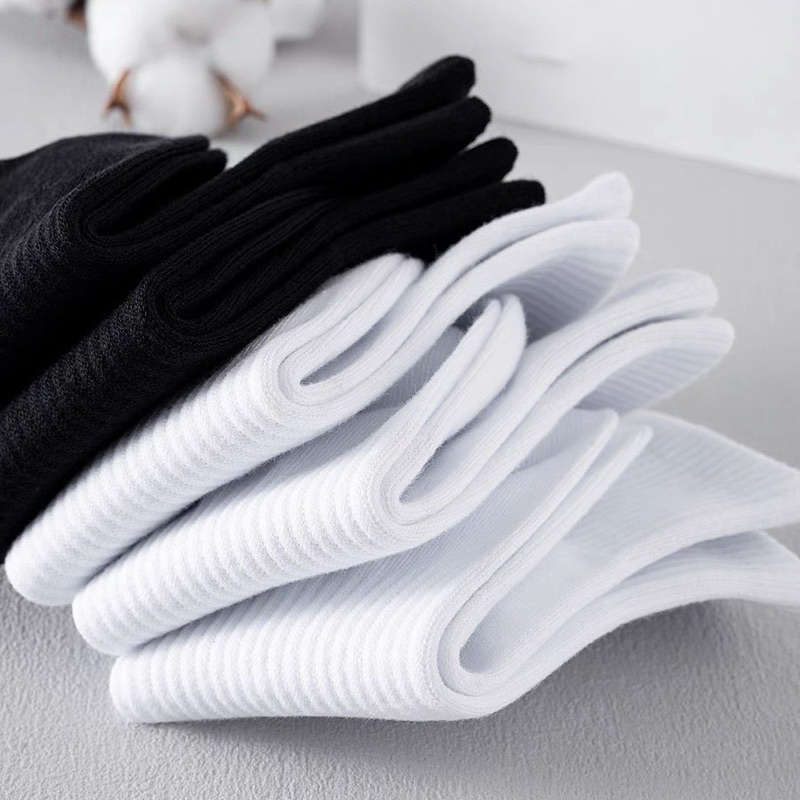 Sét 10 đôi Tất  trắng đen nam nữ cổ cao cổ trung cổ ngắn chất liệu cotton | BigBuy360 - bigbuy360.vn