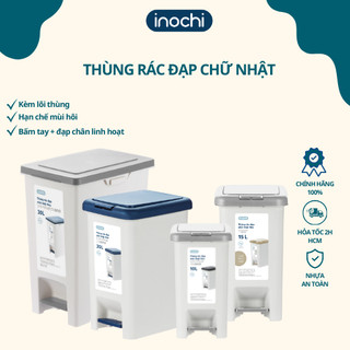Thùng rác đạp chữ nhật INOCHI thiết kế bấm tay và đạp chân linh hoạt