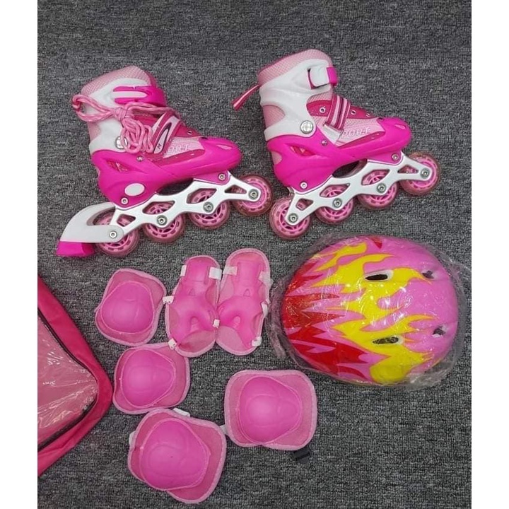 Giày Patin trẻ em điều chỉnh size, batin kidsport, giày trượt bé trai bé gái (tặng 2thanh lục giác)
