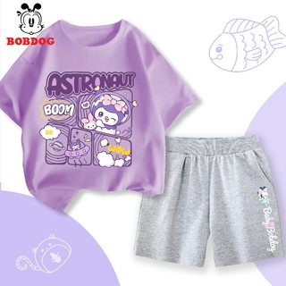Đồ bộ bé gái BOBDOG 2024, set quần da cá áo thun cotton in hình cute -CQ- BDG38-BDQ12 cho bé