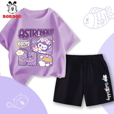 Đồ bộ bé gái BOBDOG set quần da cá áo thun cotton in hình cute -CQ- BDG38-BDQ12 cho bé