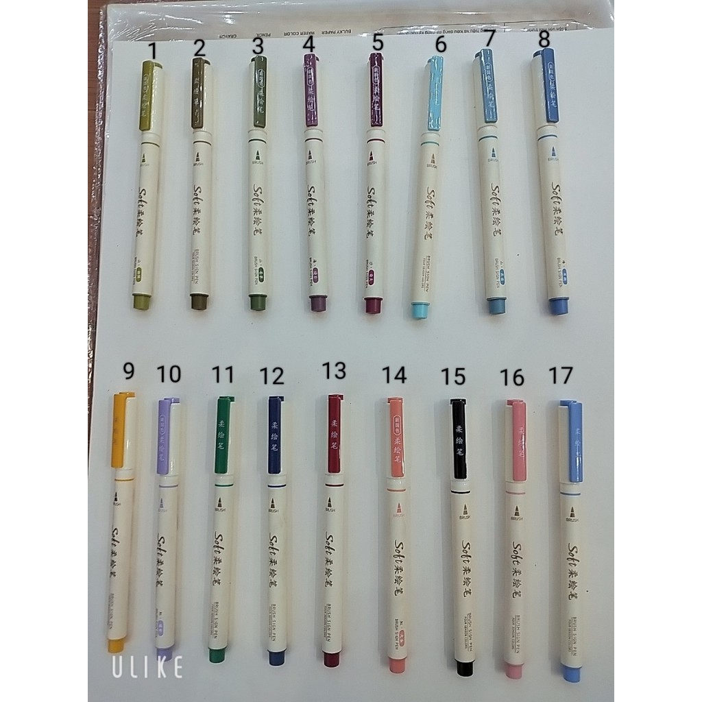 Bút brush Soft viết calligraphy màu pastel trang trí sổ