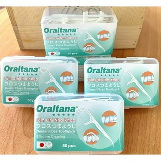 Tăm Chỉ Nha Khoa Oraltana Hộp 50 Cái - Vệ Sinh Răng Sạch Sẽ & Không Lo Hôi Miệng