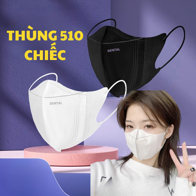 Thùng 500 chiếc khẩu trang 5D DENTAL MASK Chính Hãng 3 lớp Kháng Khuẩn dày dặn Chống Tia Uv ,Bụi Mịn