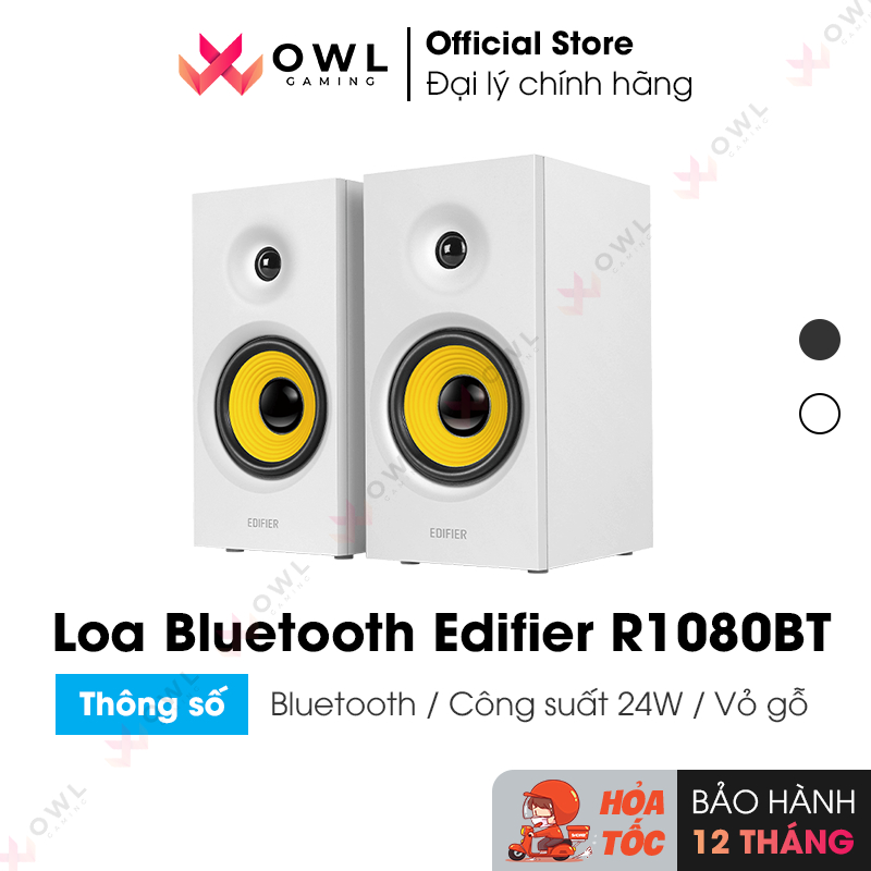Bộ loa Bluetooth Bookshelf EDIFIER R1080BT (Hàng chính hãng) - Vỏ gỗ cổ điển | Công suất 24W | Chip 