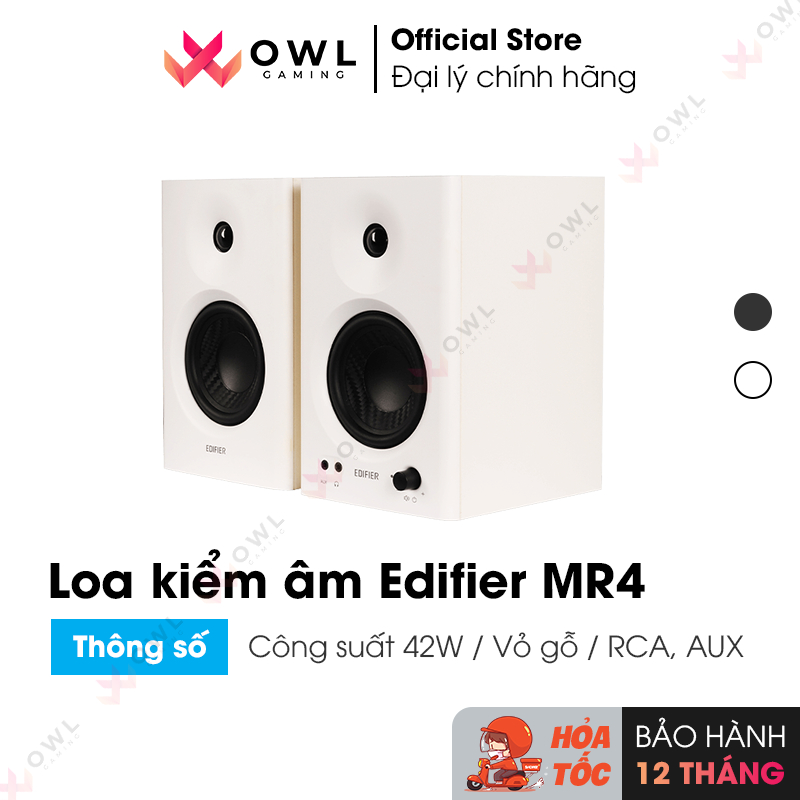 Bộ loa kiểm âm EDIFIER MR4 (Hàng chính hãng) - Công suất 42W | Vỏ gỗ chống dội âm