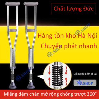 Nạng Chống Nách Inox | Cao Cấp - Chắc Chắn - Tăng Giảm Chiều Cao Có tác dụng giảm sốc