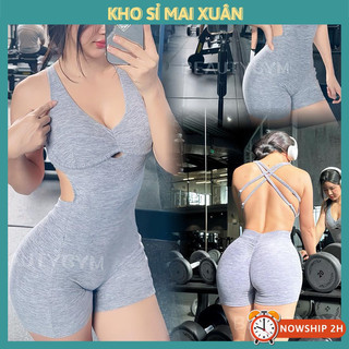 Bộ đồ thể thao nữ tập gym, yoga, bộ jumsuit liền thân, thấm hút mồ hôi-Kho Sỉ Mai Xuân