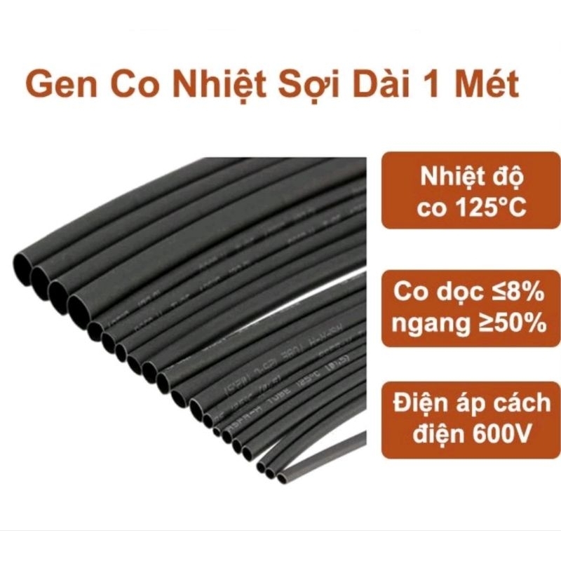 (GIÁ HỦY DIỆT) 1 MÉT GEN CO NHIỆT TỪ 2MM ĐẾN 6MM