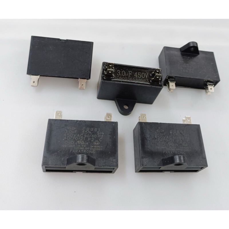 Combo 5 Tụ Quạt Và Tụ Điều Hoà 4 Chân Cắm 3uF/450v