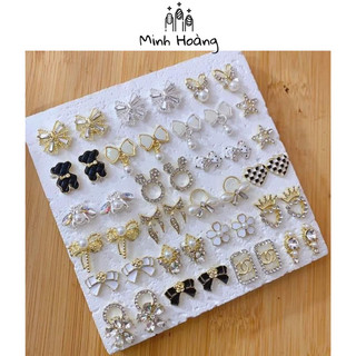 charm nail đính đá cao cấp ánh vàng bạc trang trí móng tay dành cho nữ ( giá 1 charm )