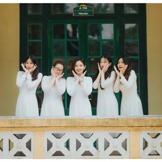 🌺GIẢM SỐC🌺Áo dài lụa trắng học sinh_áo dài truyền thống chất liệu lụa mỹ 2 tà cao cấp