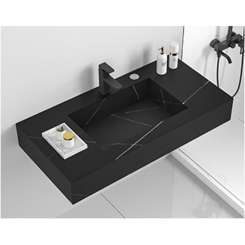 BÀN ĐÁ LAVABO LIỀN KHỐI CHỐNG TRẦY XƯỚC - ĐEN