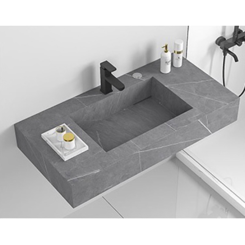BÀN ĐÁ LAVABO LIỀN KHỐI CHỐNG TRẦY XƯỚC -XÁM