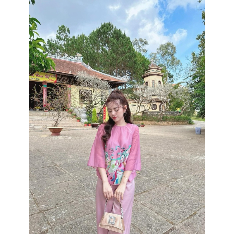 SET LAM HOA SEN 3D VẢI VOAN TƠ AH, ẢNH THẬT SHOP CHỤP MẪU MỚI LIÊN TỤC Ạ 🫶