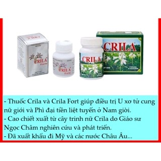 Viên uống Crila và Crila Forte - hỗ trợ U xơ lành tính và Phì đại lành tính tuyến tiền liệt