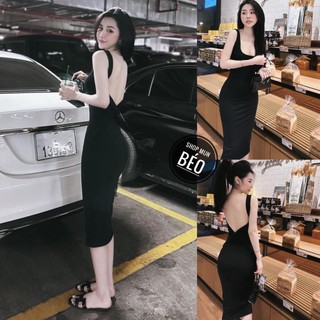 Đầm body 2 dây to xoắn hở lưng có mút chất thun mặc đi làm đi chơi đi tiệc phù hợp với mọi phong cách