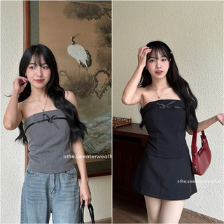 Áo quây đính nơ the.sweaterweather TSW (ảnh thật)