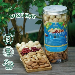 Hạt Dinh Dưỡng Mix 5 Loại MONUTS hũ 250gr / 500gr gồm Hạt Macca, Quả Óc Chó Vàng, Quả Óc Chó Đỏ, Hạnh Nhân,Hạt Điều