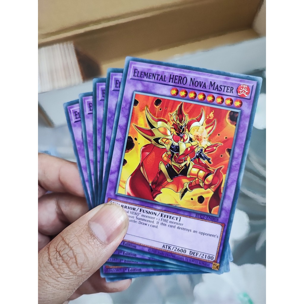 [Yugioh Funny Shop] 1 lá thẻ bài Elemental HERO Nova Master - BLC1-EN068 - Common 1st Edition