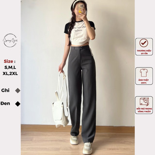 Quần tây nữ ống rộng lưng cao chất tuyết mưa Spring Q09/P0K1