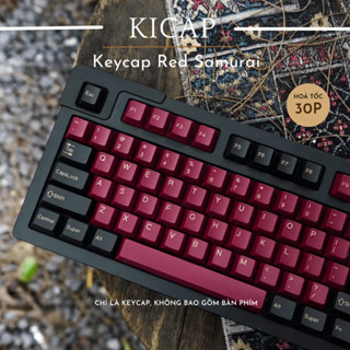 Bộ keycap cherry Red Samurai PBT Doubleshot 168 phím dày 1.4mm cho bàn phím cơ - Kicap