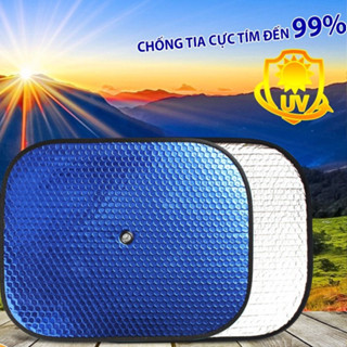 Tấm che nắng cửa kính ô tô dạng miếng chắn nắng kính lái kính sau xe hơi cao cấp giá rẻ phủ bạc hình tròn