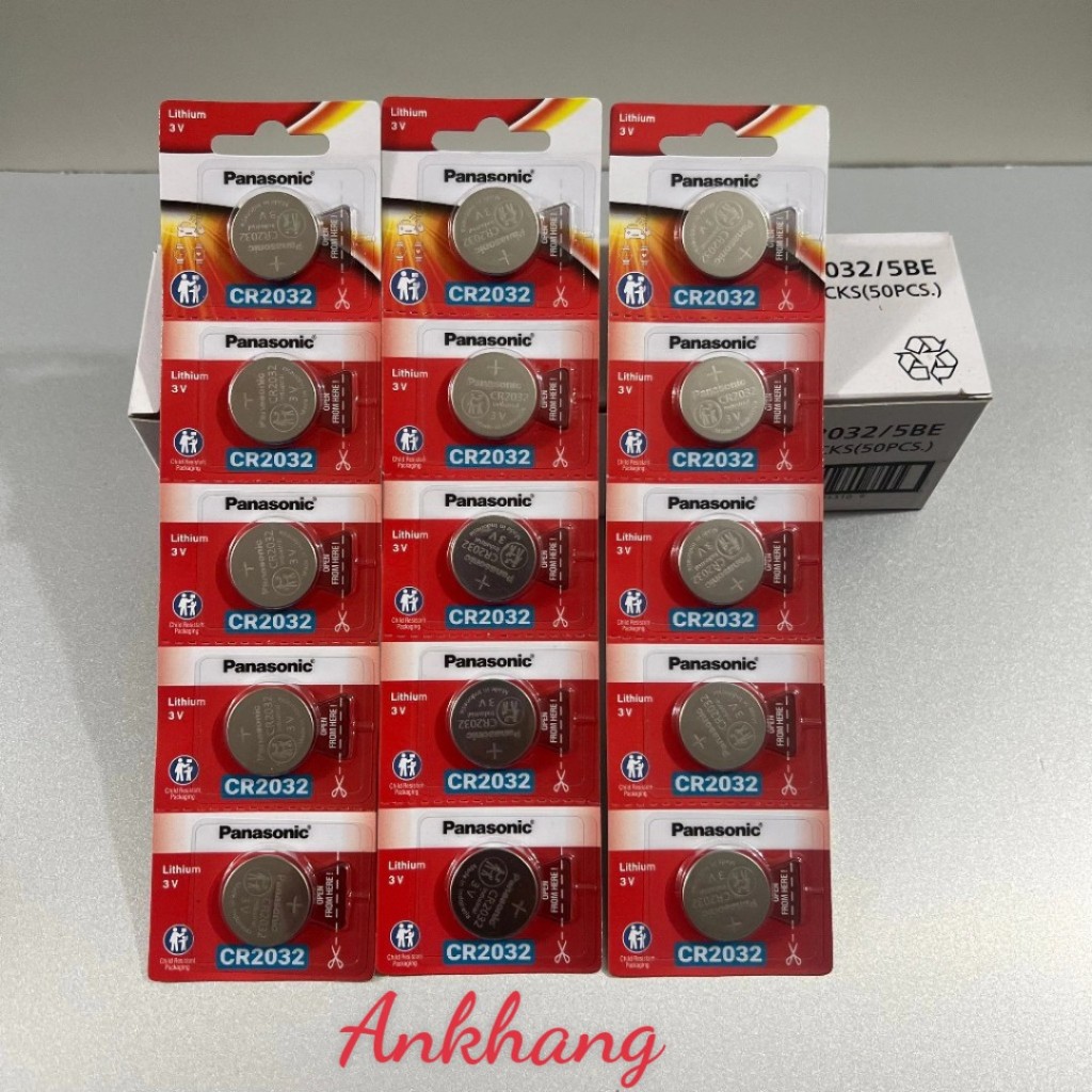 Vỉ 5 viên pin CMOS CR2032 / CR 2032 Panasonic Lithium 3V - Hàng chính hãng