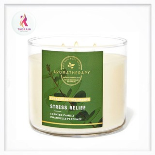 Nến thơm 3 bấc thư giãn Bath & Body Works Aromatherapy Stress Relief Eucalyptus + Spearmint 411g