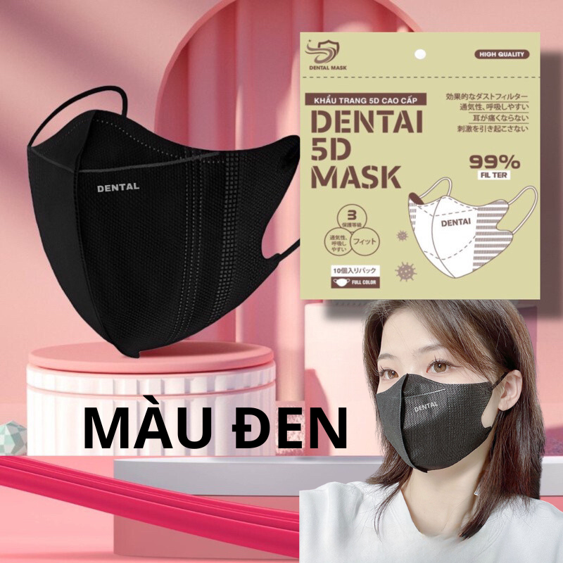 Sỉ thùng 600 chiếc Khẩu Trang 5D DENTAL MASK CHÍNH HÃNG có giấy kháng khuẩn dày dặn , chống tia UV và nước