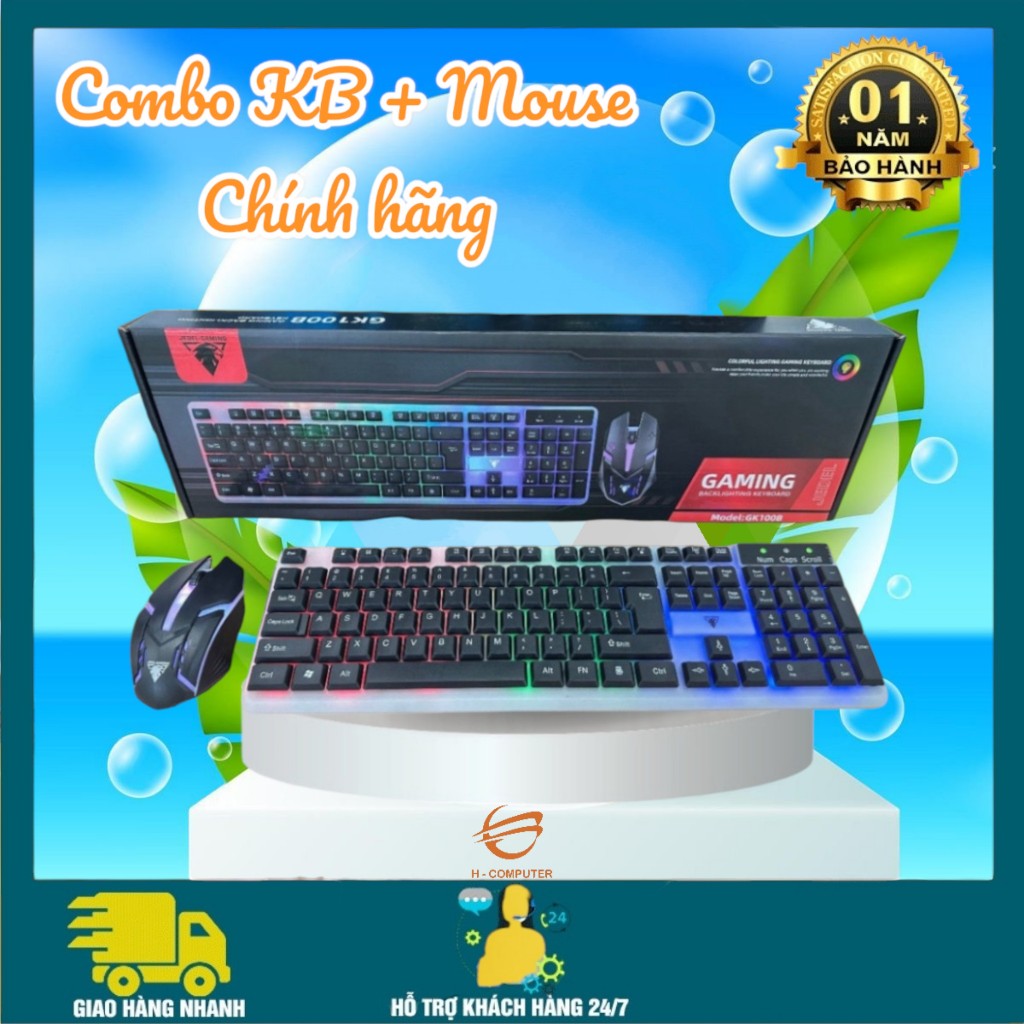 Combo bàn phím Gaming + chuột có dây Jedel GK100B (Giả cơ + led) ( USB ) | BigBuy360 - bigbuy360.vn