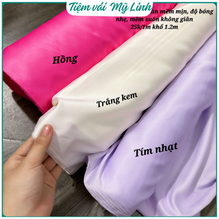 Vải phi lụa mặt tafta Hàn có động bóng nhẹ, mềm suôn, không giãn tạo phom nhẹ