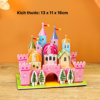 Set 4 bộ mô hình biệt thự mini 3D lắp ghép cho bé
