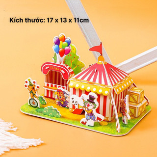 Set 4 bộ mô hình biệt thự mini 3D lắp ghép cho bé