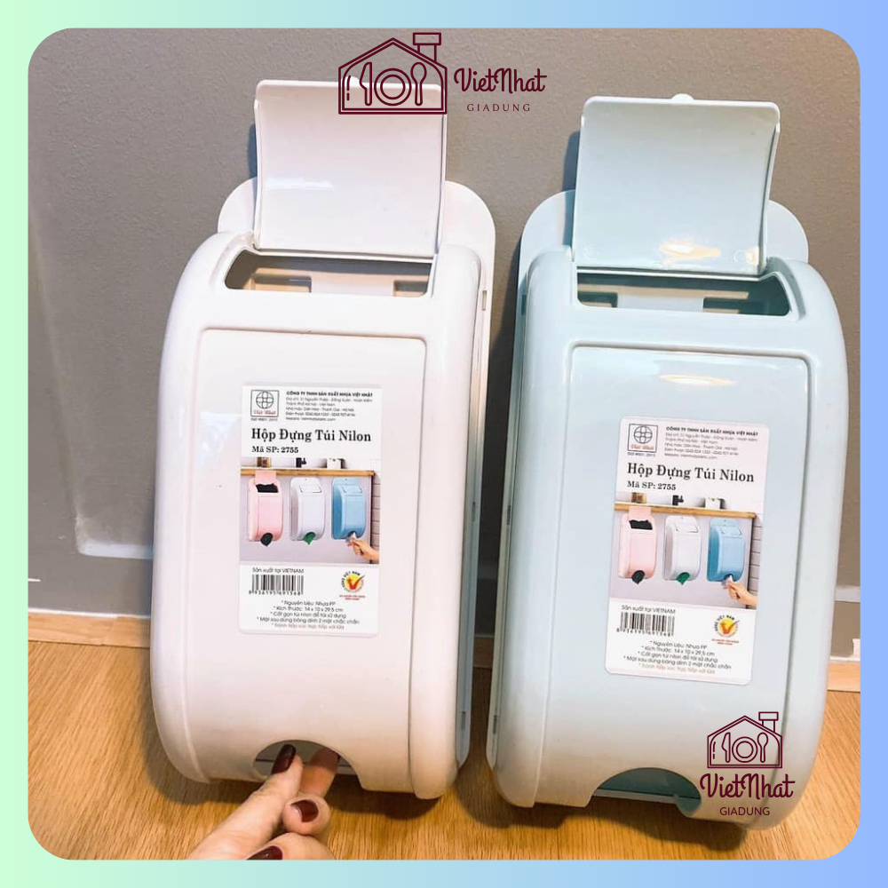 Hộp đựng túi nilong, túi đựng rác dán tường Việt Nhật 2755 - Hộp rút túi nilong gắn tường tiện dụng
