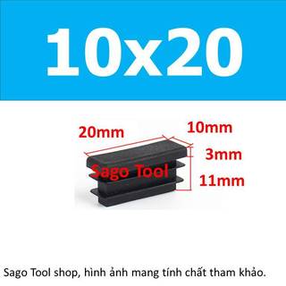 Đầu bịt trong cho sắt hộp chữ nhật 10x20 - 40x80, nắp bịt chân bàn ghế loại nhựa