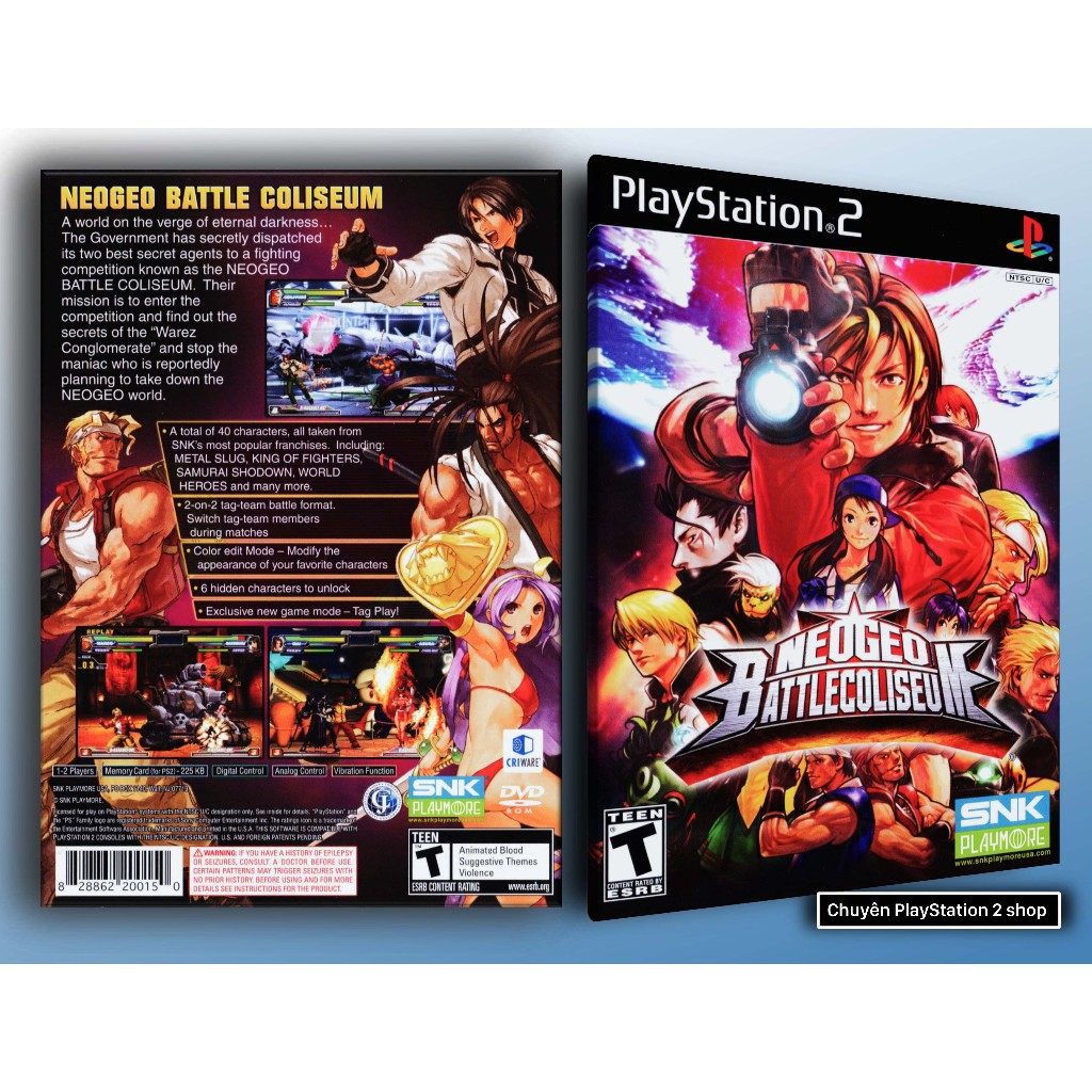 Đĩa game PS2, NeoGeo Battle Coliseum (Game đối kháng) cho máy game PS2