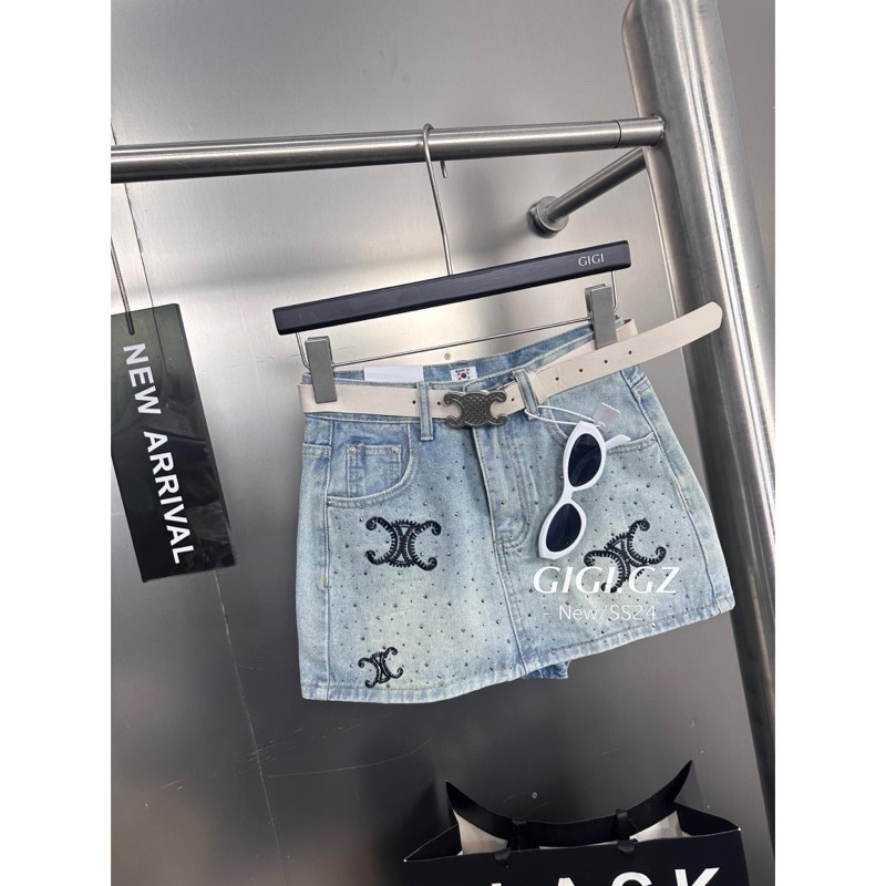 Chân váy ngắn kèm lót đính đá hoạ tiết hot trend#8888