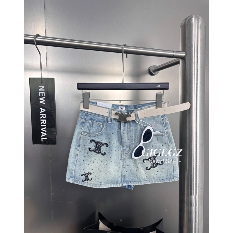 Chân váy ngắn kèm lót đính đá hoạ tiết hot trend#8888