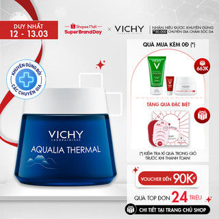 Mặt nạ ngủ dưỡng ẩm giúp làm sáng da Vichy Aqualia Thermal Night Spa 75ml
