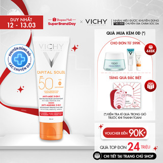 Kem chống nắng bảo vệ, giảm lão hóa Vichy Capital Soleil 3in1 Anti-Aging SPF50 50ml